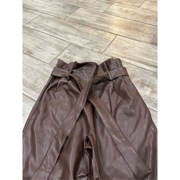 Amanda Uprichard Revolve High Rise Faux Leather Pants Size XS - Picture 3 of 6